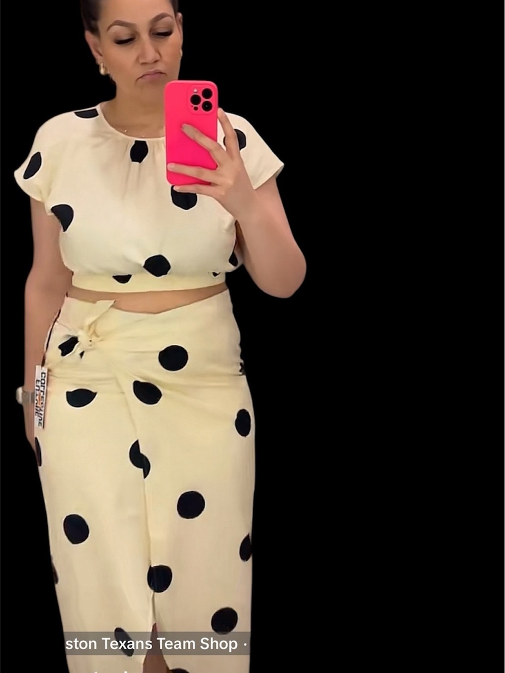 Future collective Polka Dot Two-Piece Skirt Set in Cream and Black